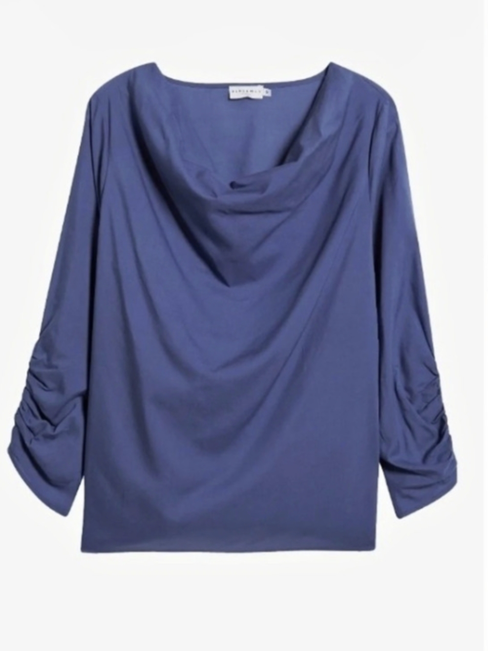 DaniaCowl Neck Long Sleeve Top Blue